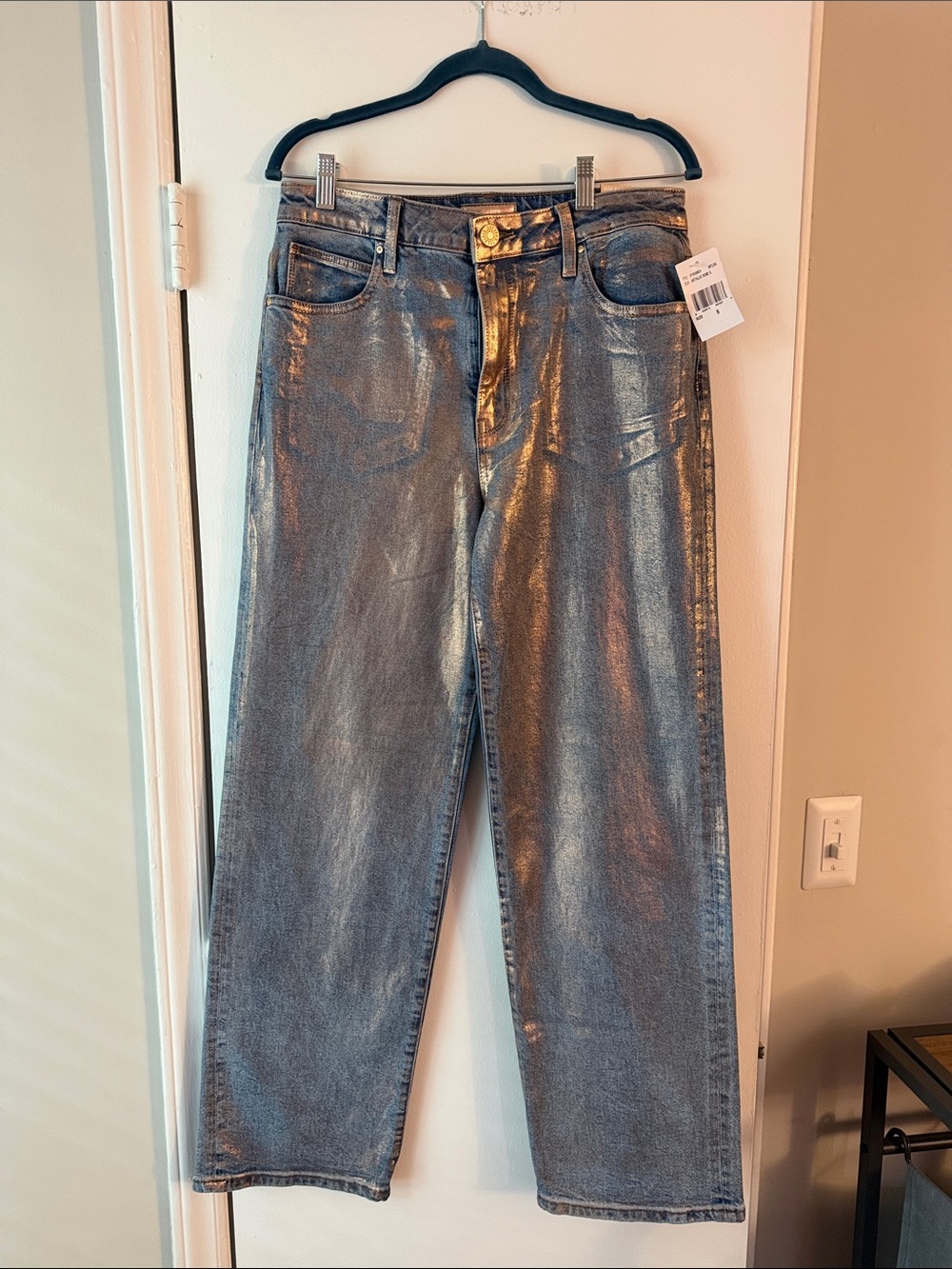 Kut from the Kloth Rose Gold Metallic High-Rise Jeans